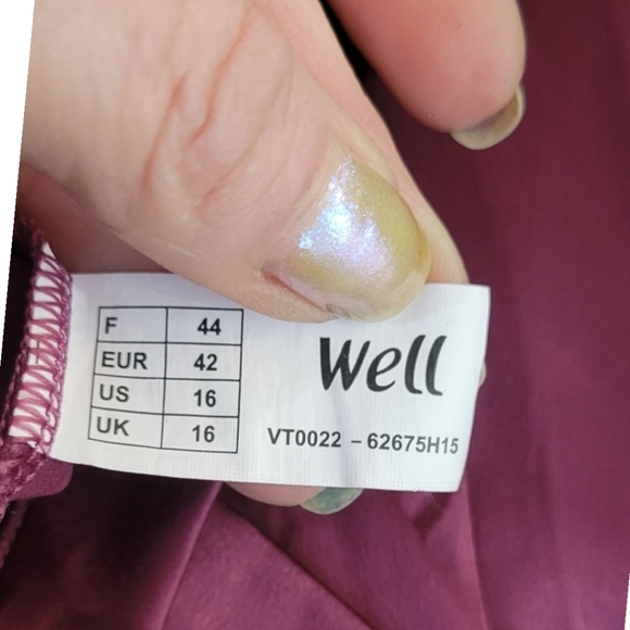 NWOT Satin Burgundy Long Sleeve Button Down Shirt - Picture 8 of 9